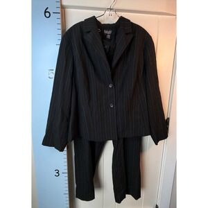Rafaella Woman's Black Pinstripe Suit Size 20W Pants & Jacket